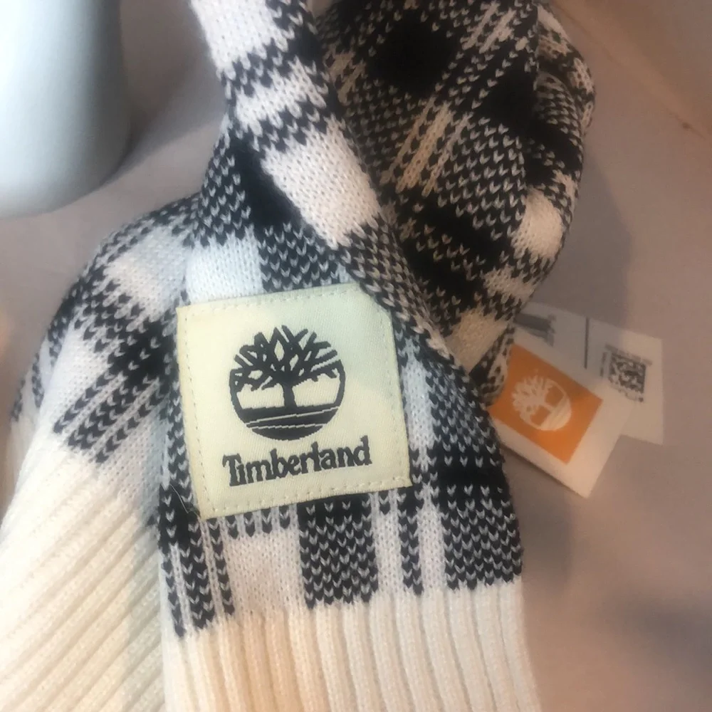 TIMBERLAND Plaid Flat Knit Scarf NWT